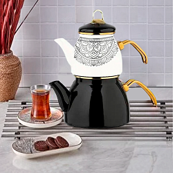 Çaydan Sarina Emaye 5451 2 li Black Gold